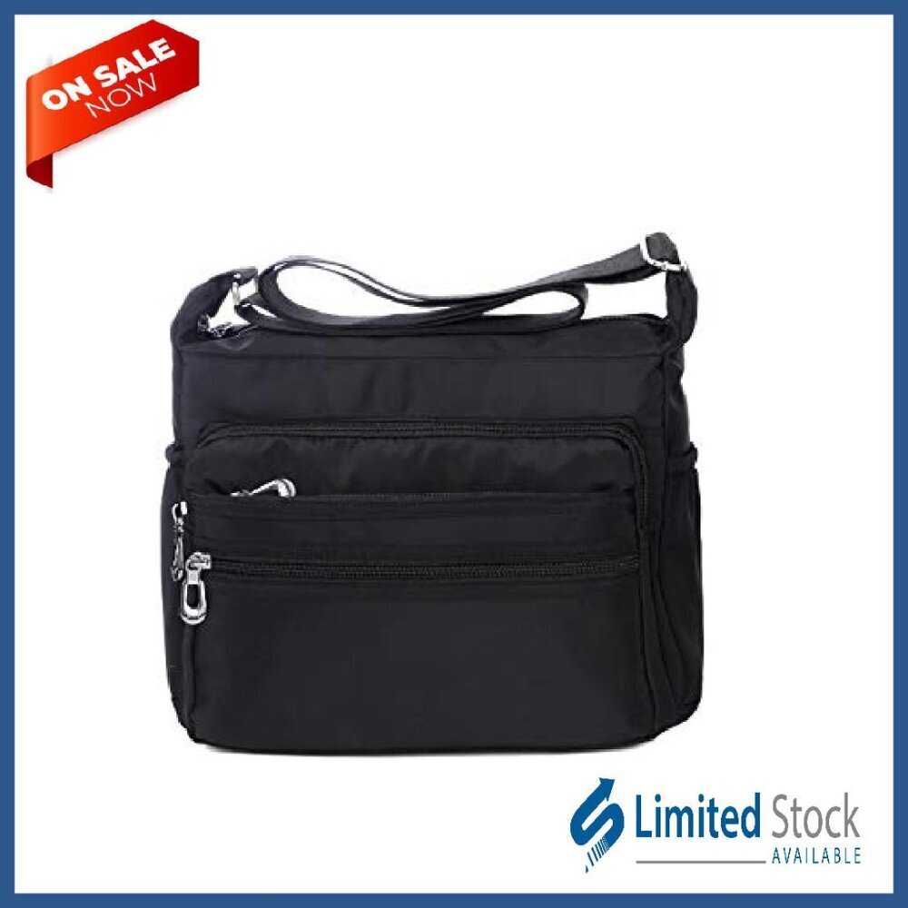 Waterproof Nylon Crossbody Bag Large Size Multiple Pockets Travel Purse